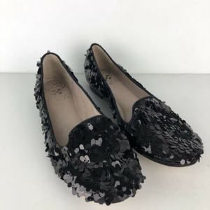 Vince Camuto Loris Sequin Loafers Black Flat 6 1/2